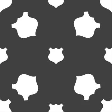 Shield icon sign. Seamless pattern on a gray background. Illustrazione stock