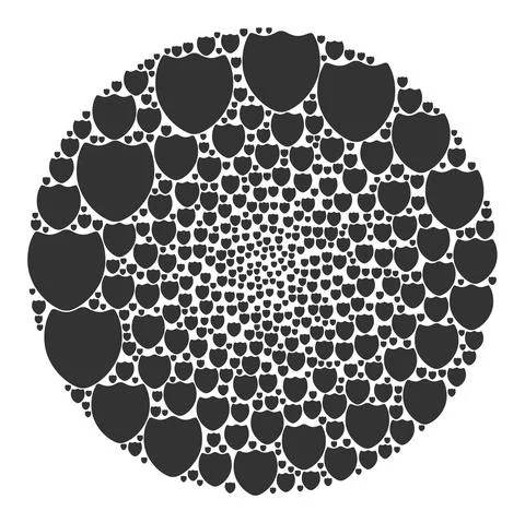 Shield Icon Spheric Bubble Collage Stock Illustration