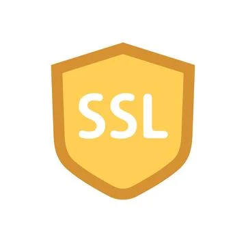 Shield icon with SSL written on it. Security icon. Vector. Ilustración de archivo