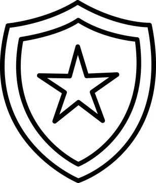 Shield icon with a star emblem Illustrazione stock