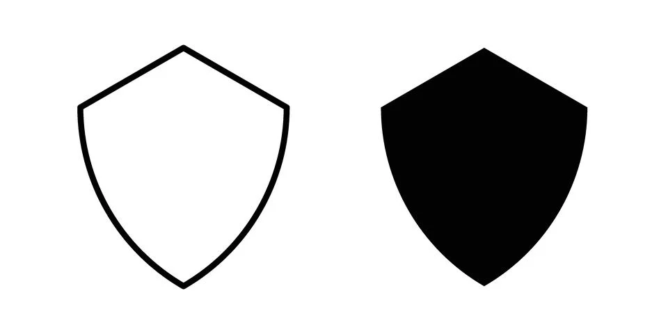 Shield icon symbol  illustration bundle in black colour Stock Illustration