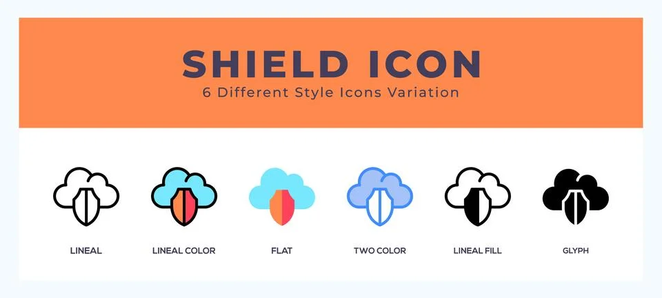 Shield icon symbol. isolated. vector illustration with different styles Stock Illustration