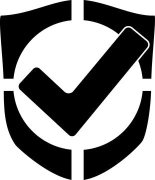 The shield icon is a symbol of protection, a tick. Stock Illustration