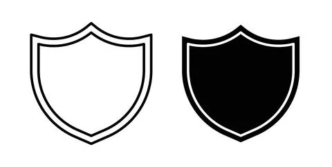Shield icon symbol. Vector illustration pack in black color. Stock Illustration