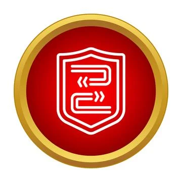 Shield icon symbolizing data encryption and protection 库存插图