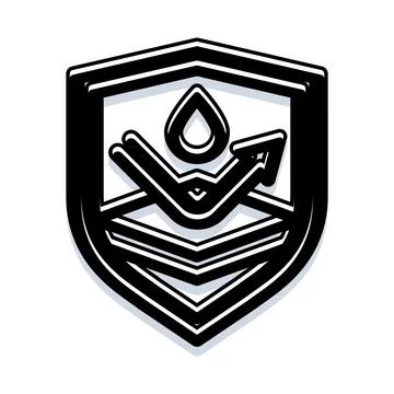 Shield icon symbolizing water resistant and protection Stock Illustration