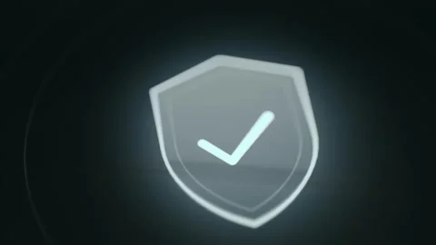 Shield icon with a ticker, representing data security and protection Stock Footage 332463605