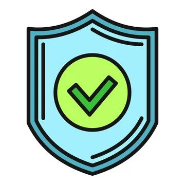 Shield icon verifying security, protection, and safety Stock Illustration