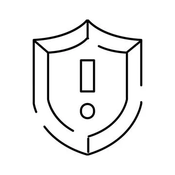 Shield icon warning about security risk alert 스톡 일러스트