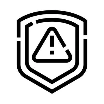 Shield icon warning about security alert risk Stock Illustration