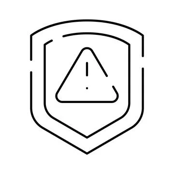 Shield icon warning of cyber security threat Stockillustratie