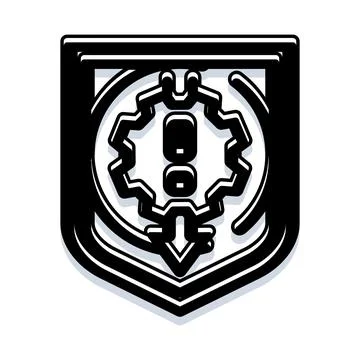 Shield icon warning of system security risk Illustrazione stock
