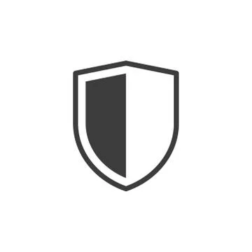 Shield icon on white background Stock Illustration