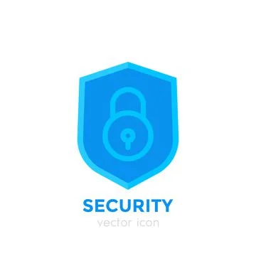 Shield icon on white, security concept Stock Illustration