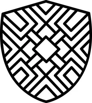 Shield icon with a woven pattern Stock Illustration