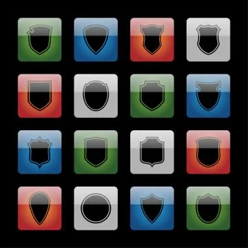 Shield icons Stock Illustration