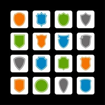 Shield icons Stock Illustration
