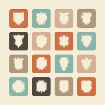 Shield icons Stock Illustration