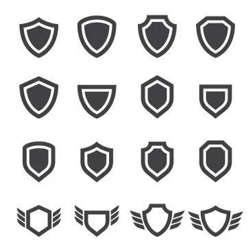 Shield icons Illustrazione stock