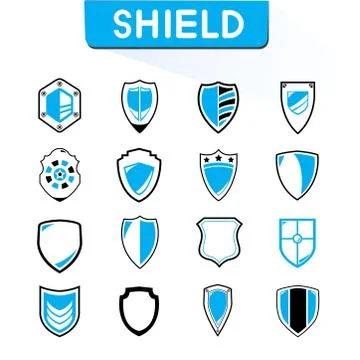 Shield icons 스톡 일러스트