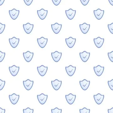Shield icons seamless pattern protecting data and privacy Stock Illustration