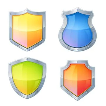 Shield Icons Set Stock Illustration