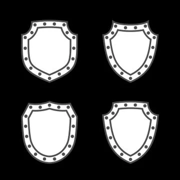 Shield icons set Stock Illustration