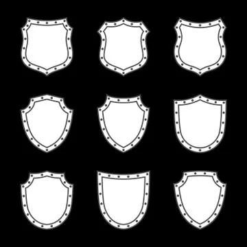 Shield icons set Stock Illustration