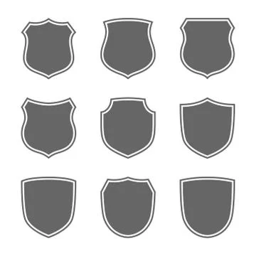 Shield icons set Stock Illustration