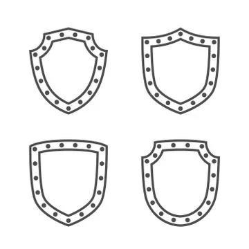 Shield icons set Illustrazione stock