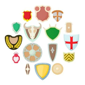 Shield icons set Stock Illustration