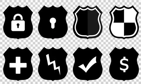 Shield icons set Stock Illustration