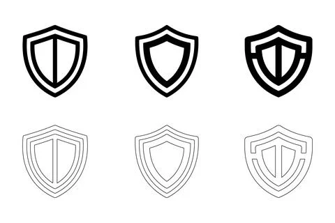 Shield icons set Stock Illustration