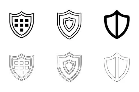 Shield icons set Stock Illustration