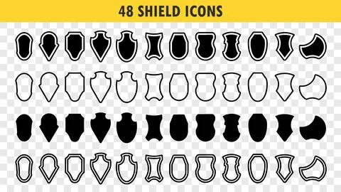 Shield icons set. Security protection symbol signs. Vector illustration wit.. Stock Illustration