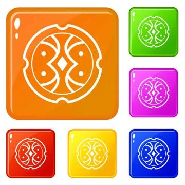 Shield icons set vector color Stock Illustration