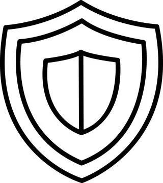 Shield inside a shield outline icon Stock Illustration