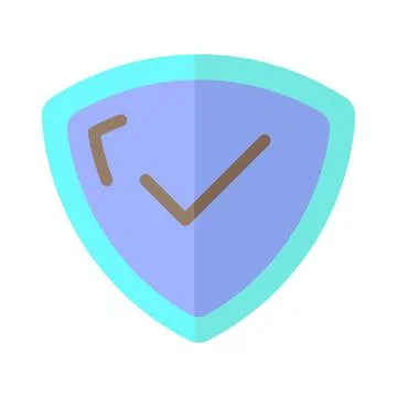 Shield insurance protect e commerce flat icon logo. Stock Illustration