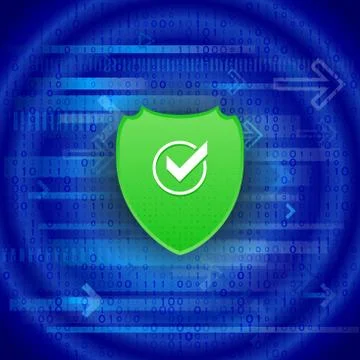 Shield for internet protection. Computer data defense. Stock Illustration