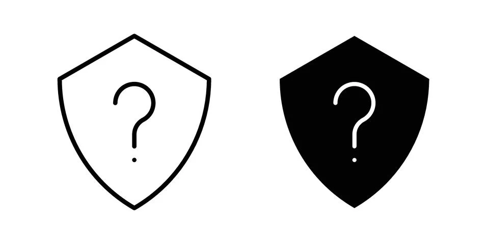Shield interrogation icon Illustration set. Vector Eps10 for apps Stock Illustration