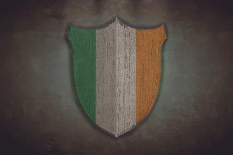 Shield with ireland flag. Stock Illustration