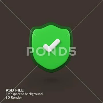 Shield isolated 3d render icon illustration Modello PSD