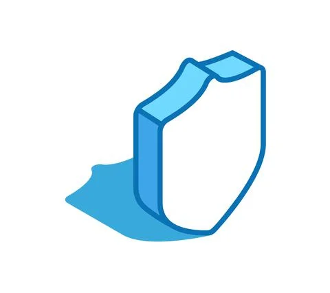 Shield isometric icon. Security, guard 3D line symbol. Stock Illustration