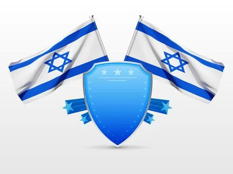 Shield with Israel flag Illustrazione stock
