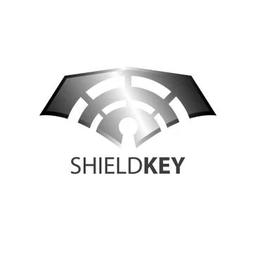 Shield key logo concept design. Symbol graphic template element Stock Illustration