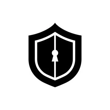 Shield with keyhole data security remote work icon Stock Illustration