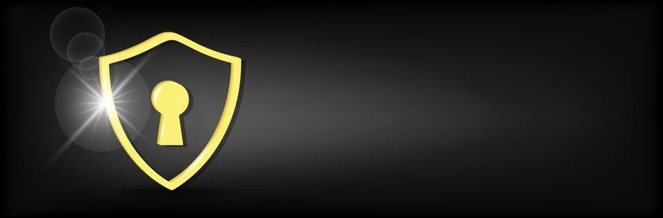 Shield with keyhole icon Stock Illustration