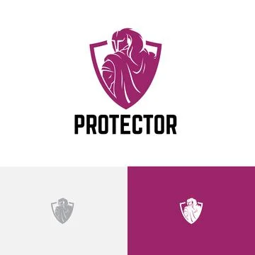 Shield Knight Protector Soldier Warrior Armour Emblem Logo Stock Illustration
