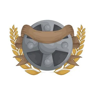 Shield with Laurel Wreath Stock Illustration