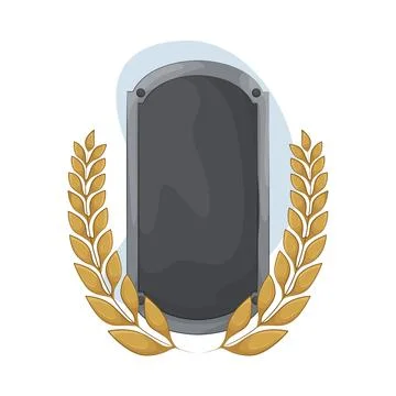 Shield with Laurel Wreath Stock Illustration